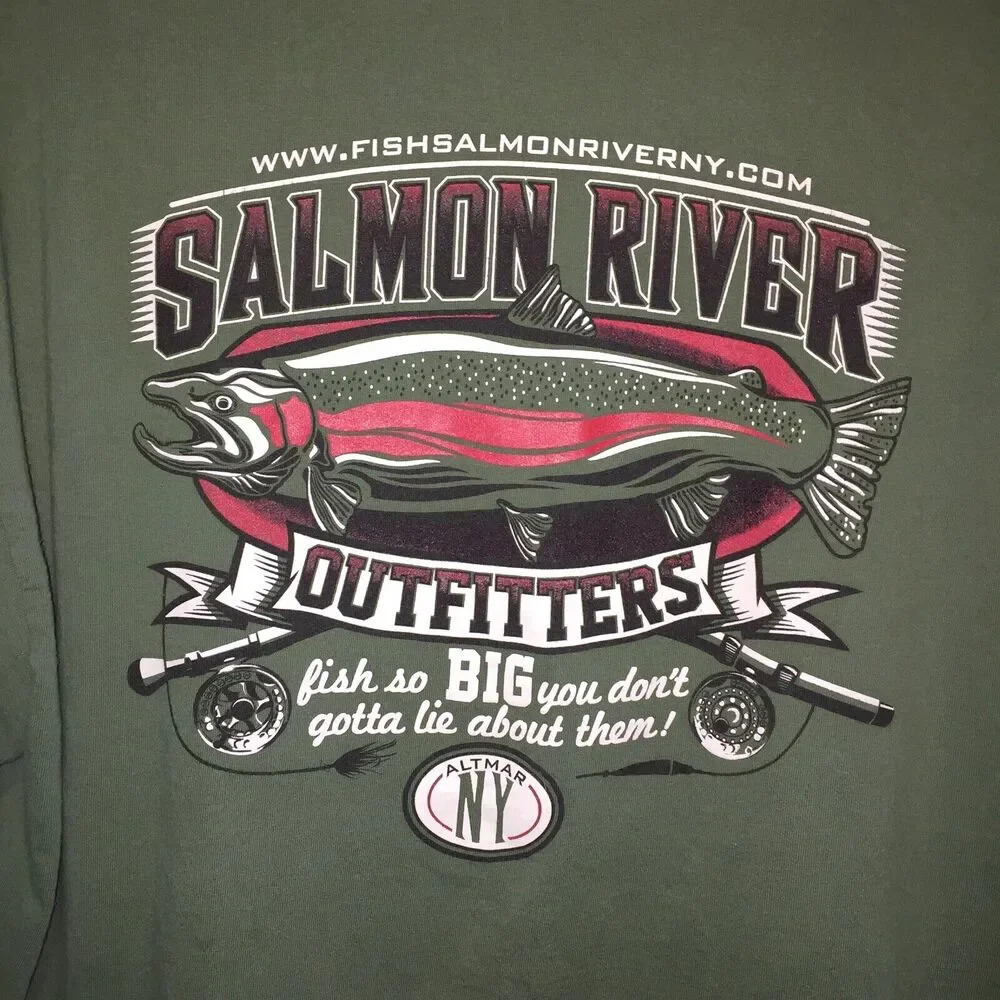 Salmon River men's graphic fishing Tee - Picture 4 of 6